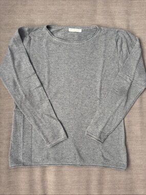 Gray Knit Crewneck Sweater - PPT Style